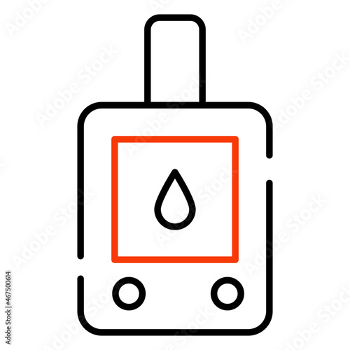 Sugar test machine icon, solid design of glucometer