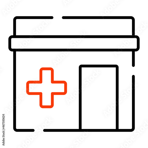 Medical center icon, dispensary 