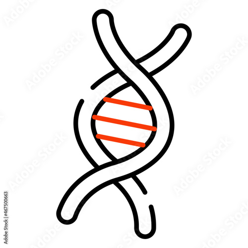 Hereditary material icon, vector design of deoxyribonucleic acid