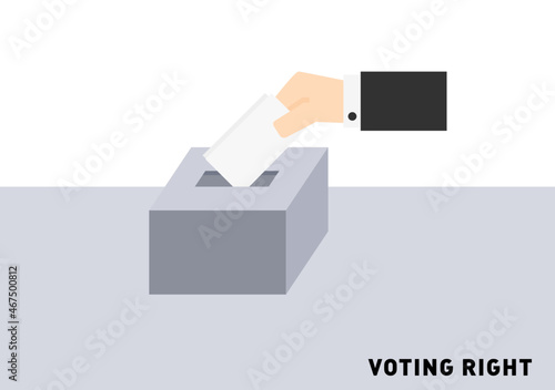a right hand drop ballot in vote box for election day