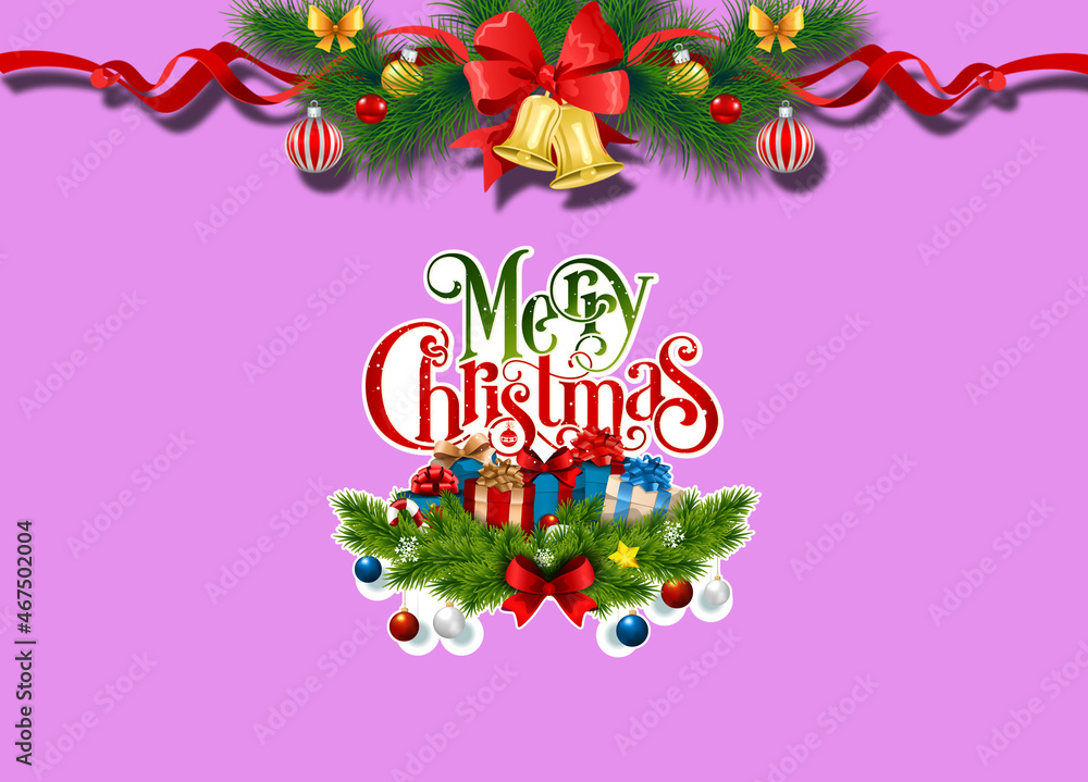 christmas background with bell ornament
