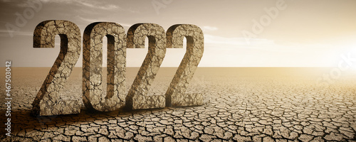 Figures 2022 in the desert. Global warming and climate changes 