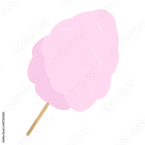 cotton candy for carnival color illustration