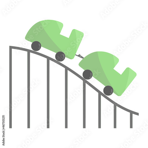 roller coaster for carnival color illustration