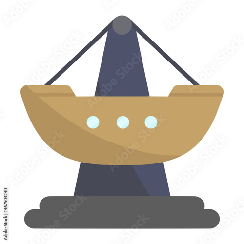 swing boat for carnival color illustration