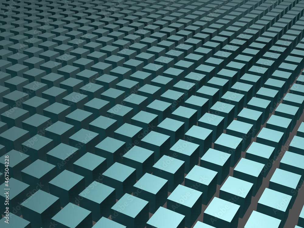 Plane of gray-blue metal crystals. 3D render. Plane of gray-blue metal crystals. 3D render.