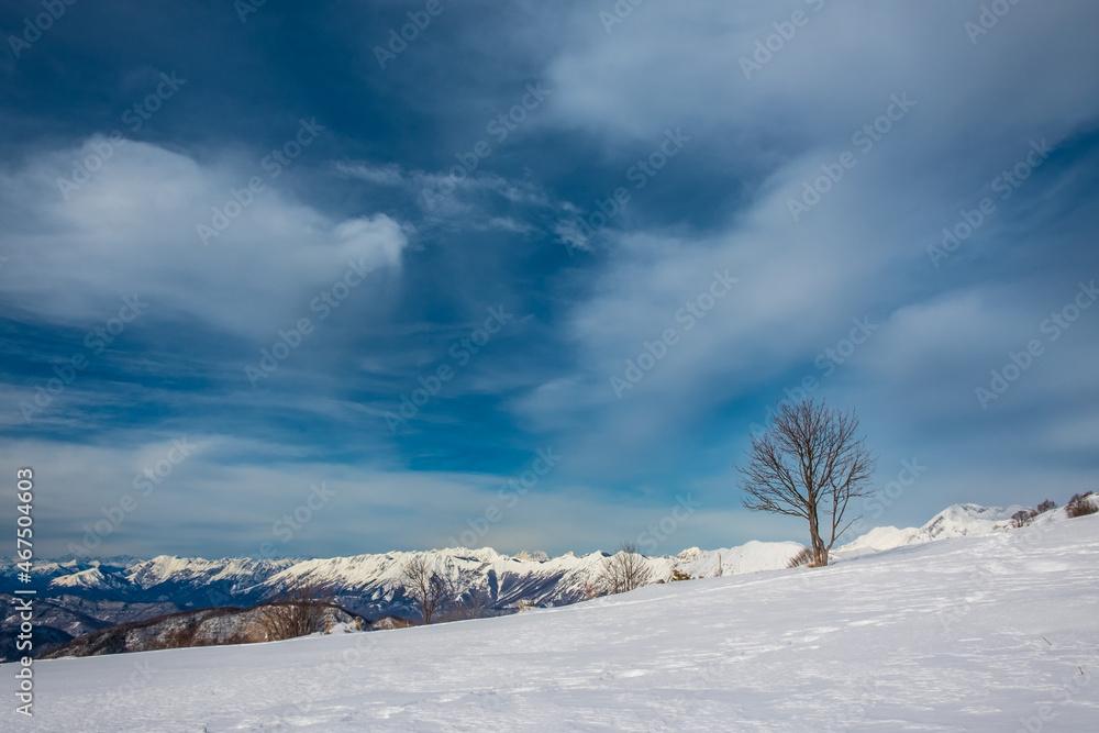 Ski mountaineering on mount Matajur, Friuli-Venezia Giulia, Italy Ski mountaineering on mount Matajur, Friuli-Venezia Giulia, Italy