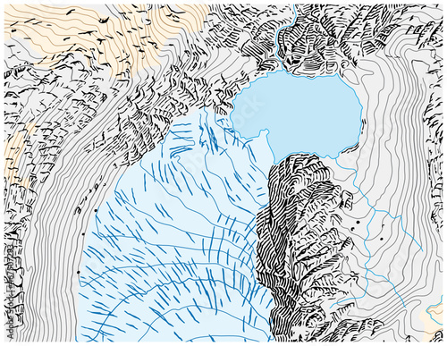 abstract topographical high mountain map with rock representation