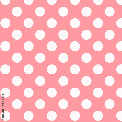 Pois blancs fond corail