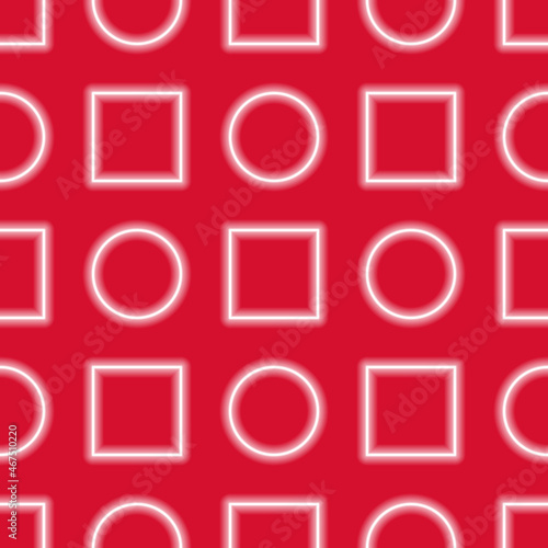 Abstract neon background. Texture of geometric shapes circle and square.