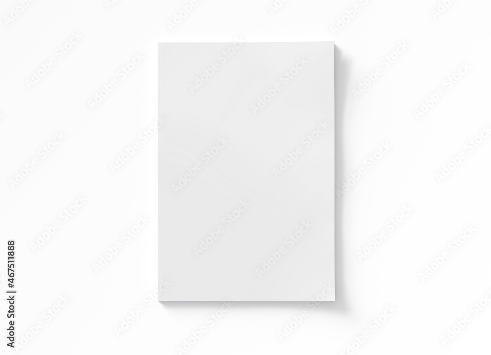 Magazine cover mockup isolated on white background 3d rendering Magazine cover mockup isolated on white background 3d rendering
