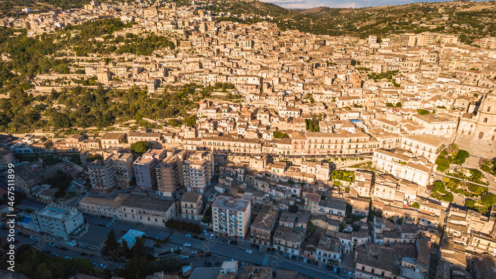 Wonderful View of Modica City Centre  from above, Ragusa, Sicili, Italy, Europe, World Heritage Site