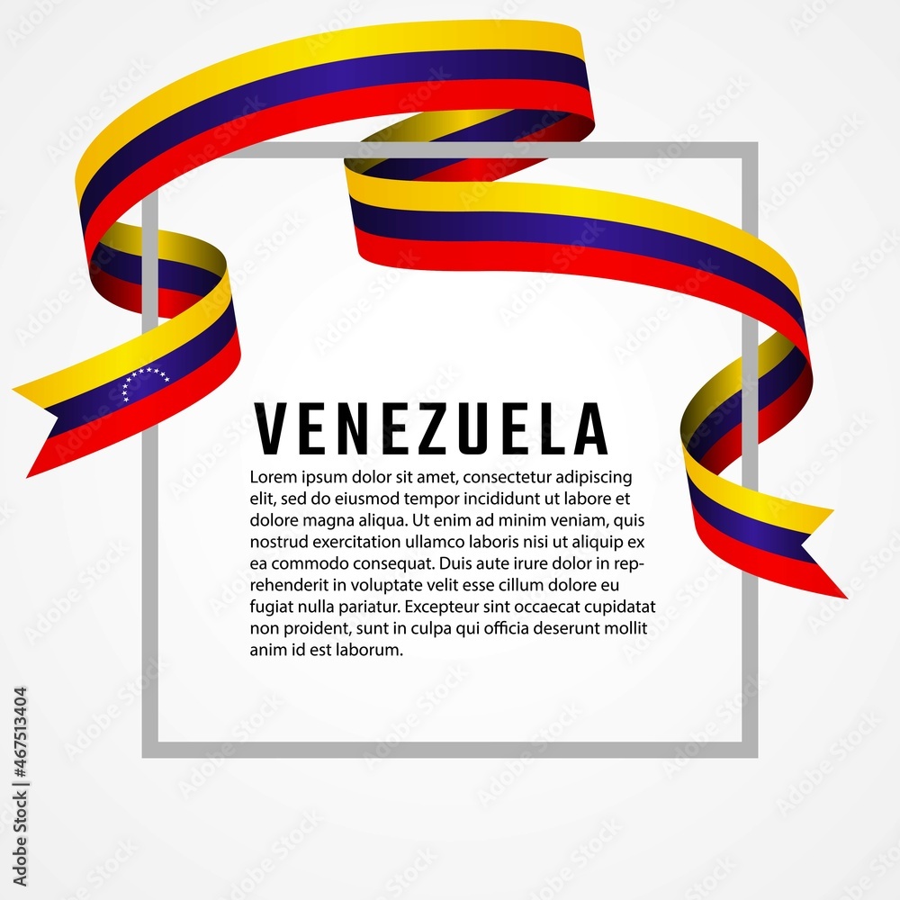 Obraz premium ribbon shape venezuela flag background template