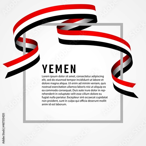 ribbon shape yemen flag background template photo