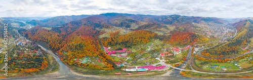 Road Carpathians autumn mountains