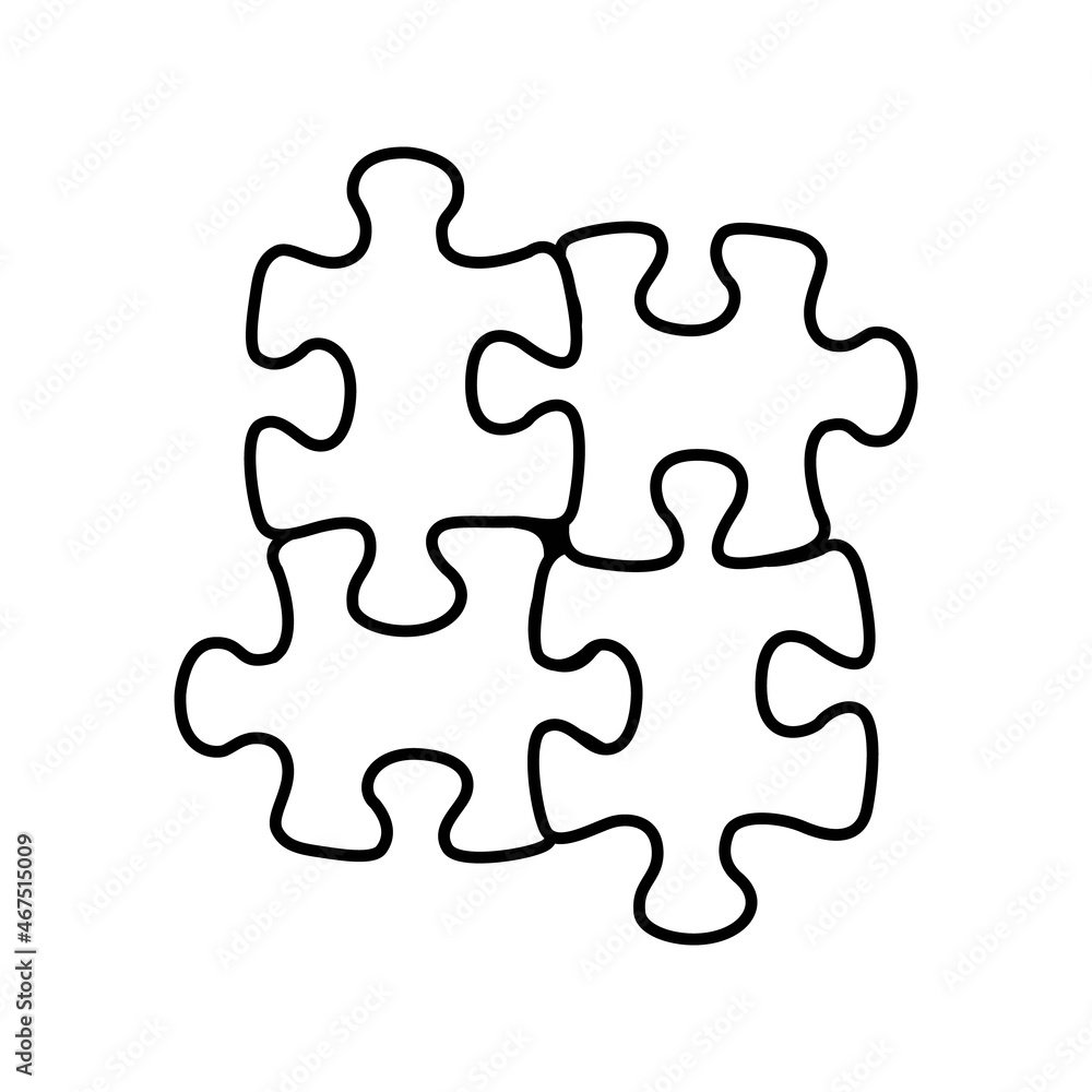 puzzles icon line isolated on white background vector puzzles icon line isolated on white background vector