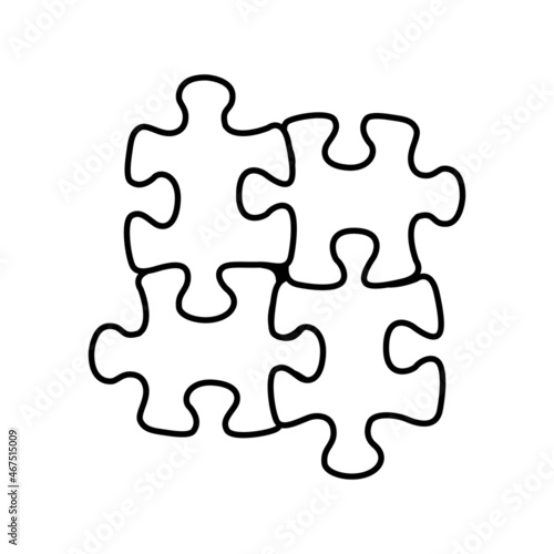 puzzles icon line isolated on white background vector