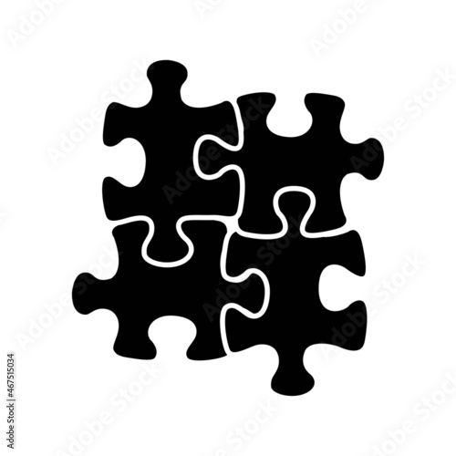 puzzles icon on white background vector illustration black