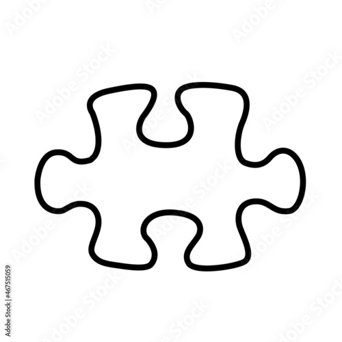 puzzles line icon on white background vector illustration