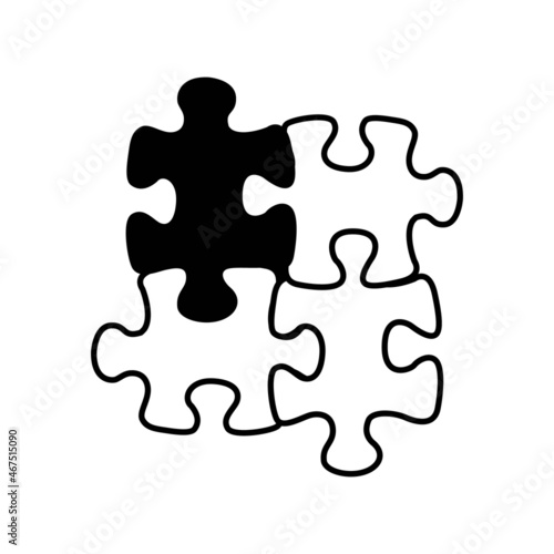 puzzles icon on white background vector illustration