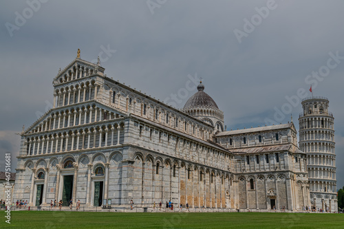 Cathedral and the Leaning Tower in Piazza dei Miracoli  Pisa  Italy.