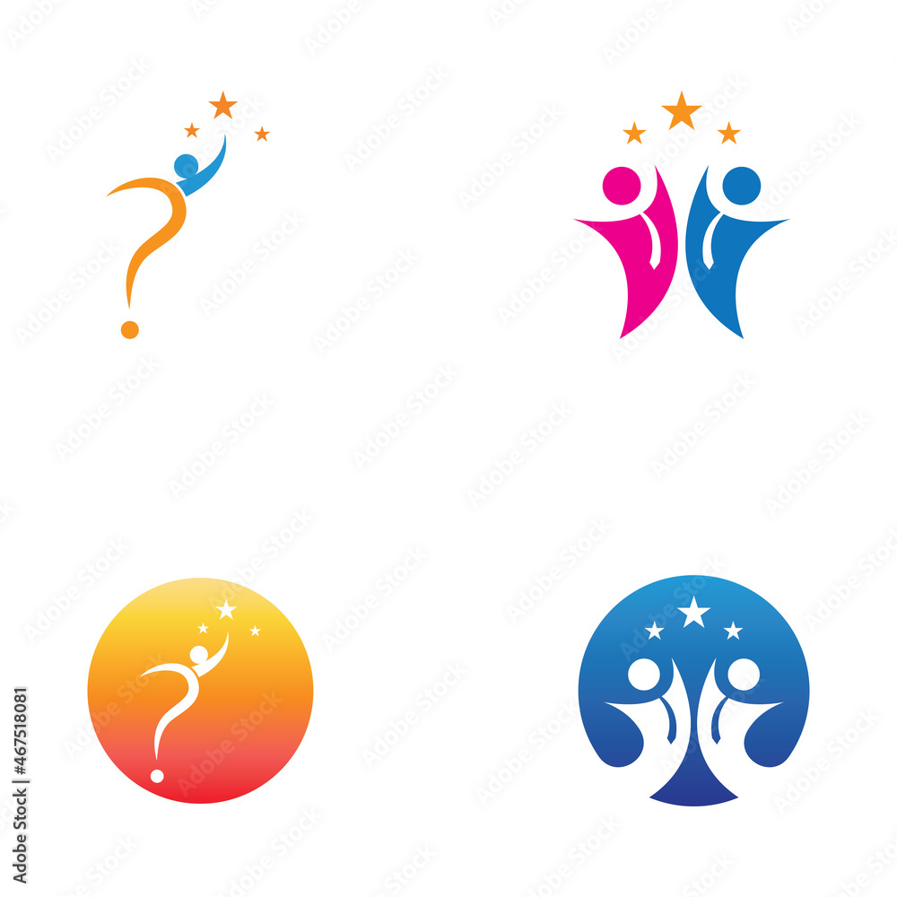 Fototapeta premium People star logo and vector images