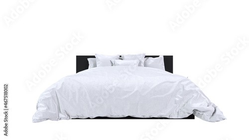  Front view of king size bed isolated on white background (ID: 467518002)