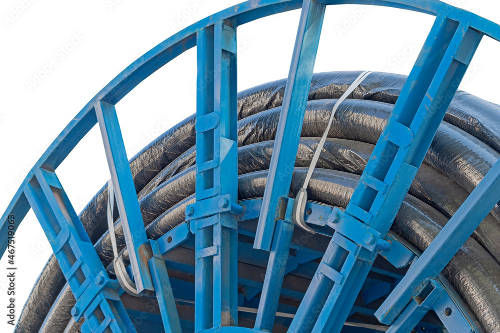 Coiled rolls of black plastic pipe Coiled rolls of black plastic pipe