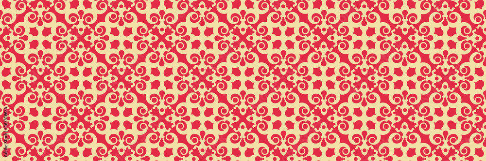 Abstract backgrounds pattern with red decorative ornament on a light beige background for your design. Seamless background for wallpaper, textures. Vector illustration. Abstract backgrounds pattern with red decorative ornament on a light beige background for your design. Seamless background for wallpaper, textures. Vector illustration.