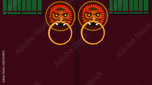 chinese door knocker two dragon 