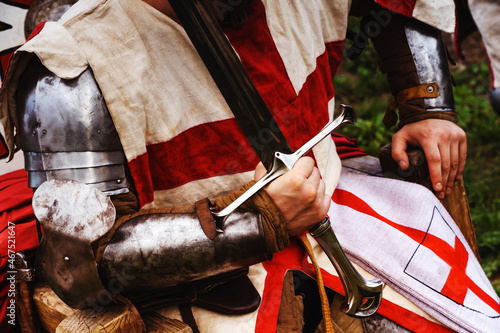 Tableau sur toile Knight with metal protection on his arms