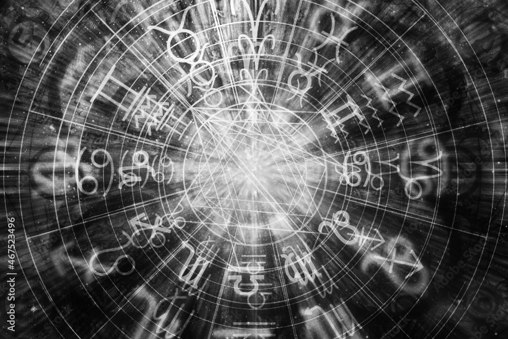 Fototapeta premium Astrology Horoscope Pattern Texture Background , Graphic Design