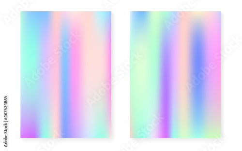 Holographic cover set with hologram gradient background.