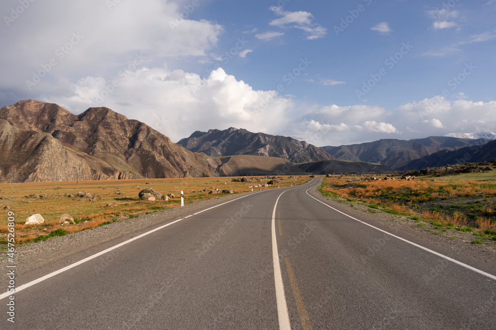 Perfect asphalt road in  beautiful mountain landscape