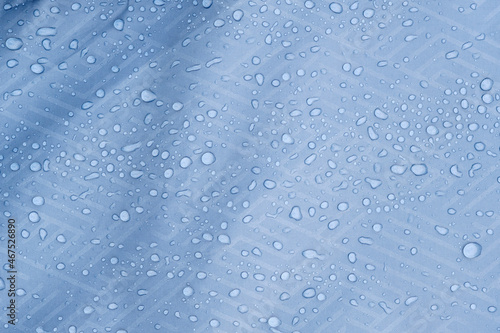 Water drops on water repellent fabric