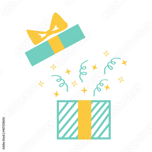 surprise box with a rocket on white background vector illustration design