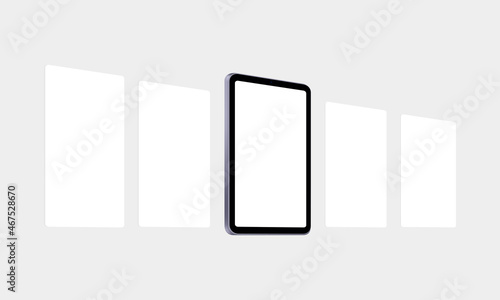 Tablet Mockup with Blank Web Pages. Concept for Showcasing Mobile Web-Design Projects. Vector Illustration