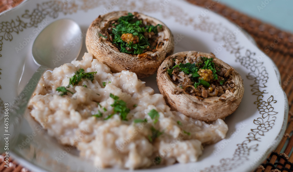 oatmeal and stuffed mushrooms oatmeal and stuffed mushrooms