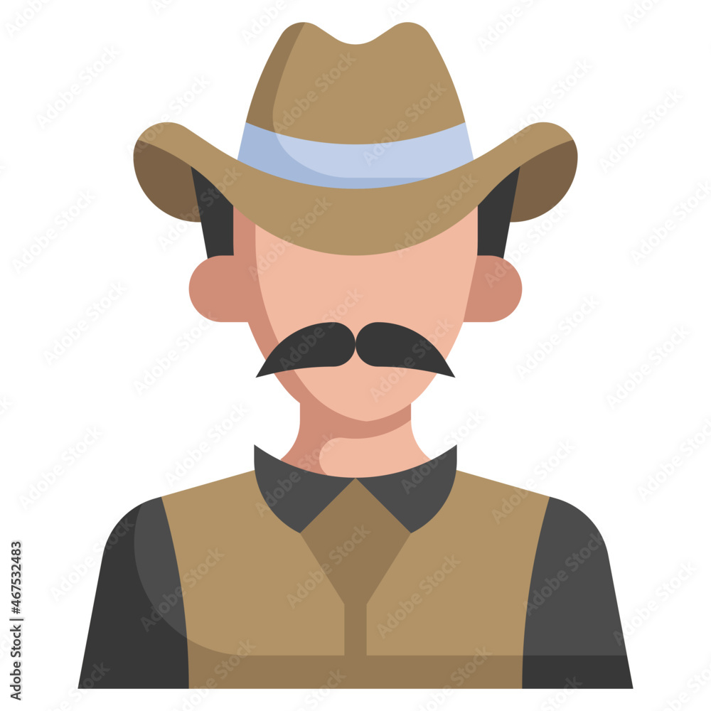 COWBOY MAN flat icon,linear,outline,graphic,illustration COWBOY MAN flat icon,linear,outline,graphic,illustration