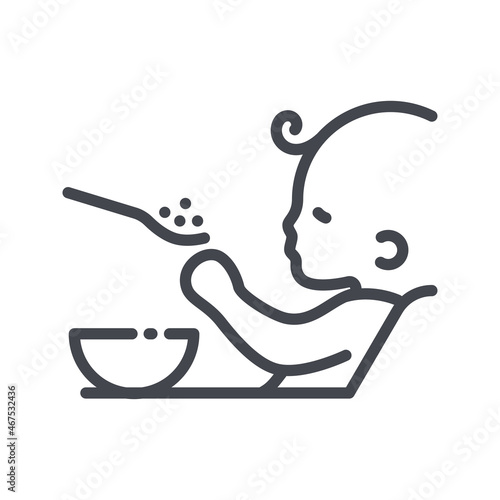 Baby eating sign isolated on transparent background