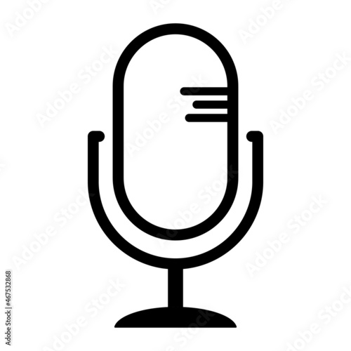 Microphone icon line style illustration design on isolated background