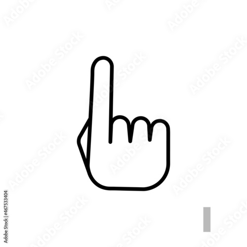 Letter I Universal and handicapped hand alphabet letter. Simple clear linear letter I, hand language. Learning the alphabet, non-verbal deaf-mute communication, expressive gestures vector.