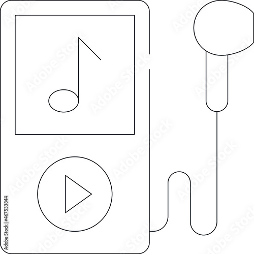 fitness icon mp3 and earphones