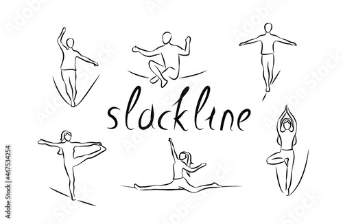 slackline. a set of logos for slackline photo