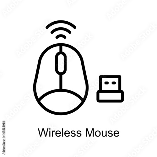 Wireless Mouse Trendy icon isolated on white and blank background for your design