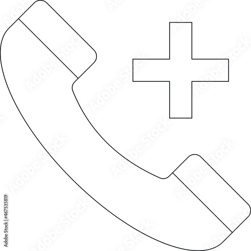 health icon phone receiver and call