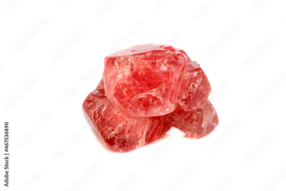 Macro mineral spinel stone on white background Macro mineral spinel stone on white background