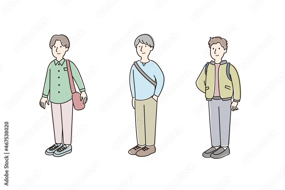 男性のファッションイラスト