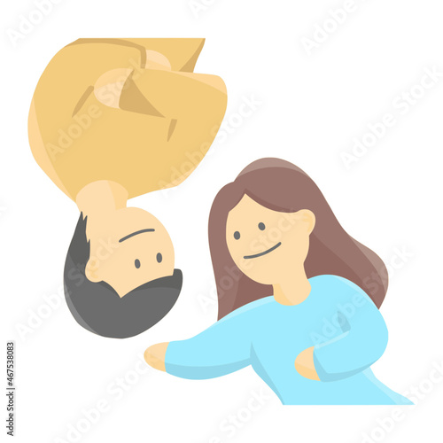 couple lover for wedding color illustration