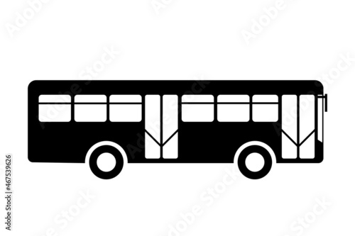 city bus icon,side view, flat design - vector